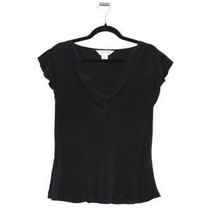 Vintage Allison Taylor 100% Silk Cowl Neck Top Black Size XL